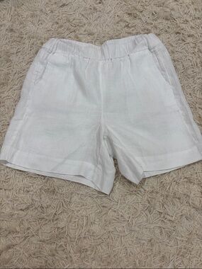 J. Crew White Linen Bermuda Shorts